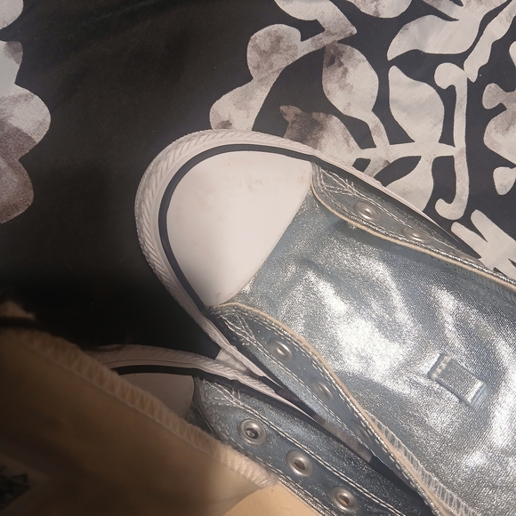 Converse Metallic Light Blue High-Top Sneaker - Women - Picture 12 of 13